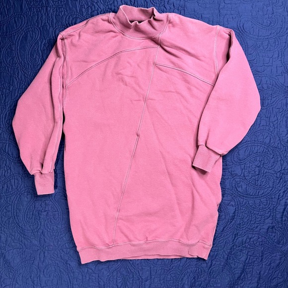 Lululemon Sweatshirt Dress XXS Mock Neck Tunic Pullover Top Pink Athleisure - Picture 1 of 7